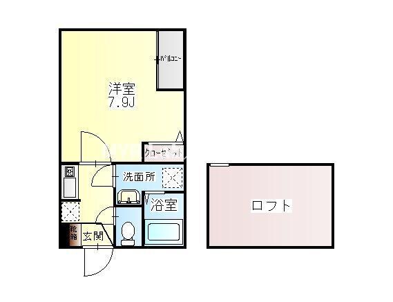 大橋駅 徒歩10分 1階の物件間取画像