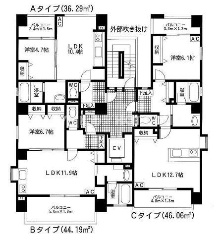 西鉄平尾駅 徒歩1分 3階の物件間取画像