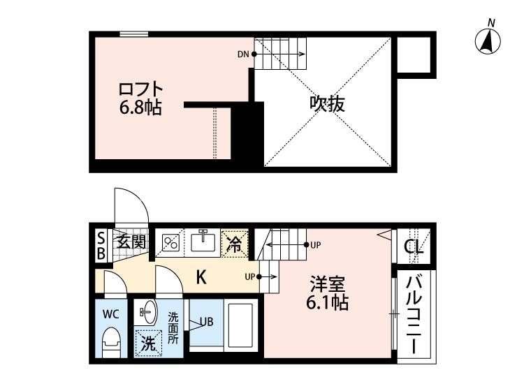 西鉄二日市駅 徒歩11分 2階の物件間取画像