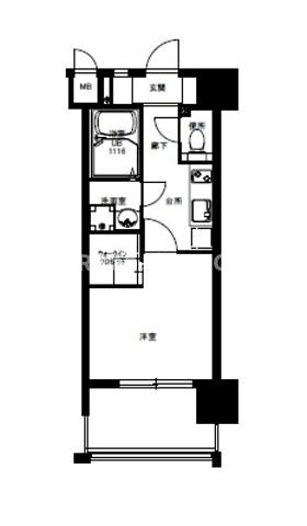 渡辺通駅 徒歩3分 7階の物件間取画像