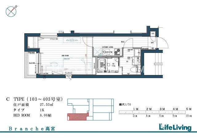 高宮駅 徒歩9分 3階の物件間取画像