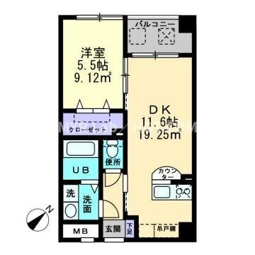 大橋駅 徒歩8分 4階の物件間取画像