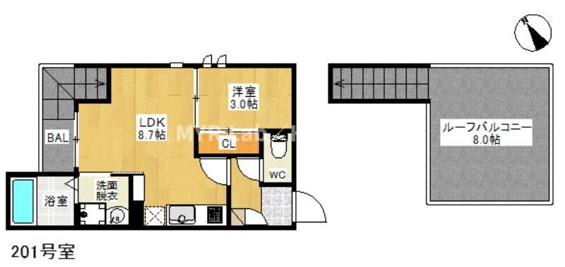 箱崎宮前駅 徒歩3分 2階の物件間取画像