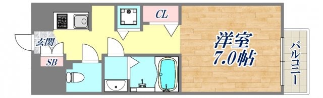 サムティ東難波ECLATの物件間取画像