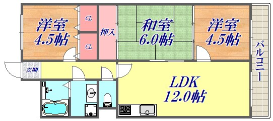 イマキタハイツ59の物件間取画像