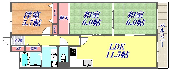 ボナール有堀の物件間取画像