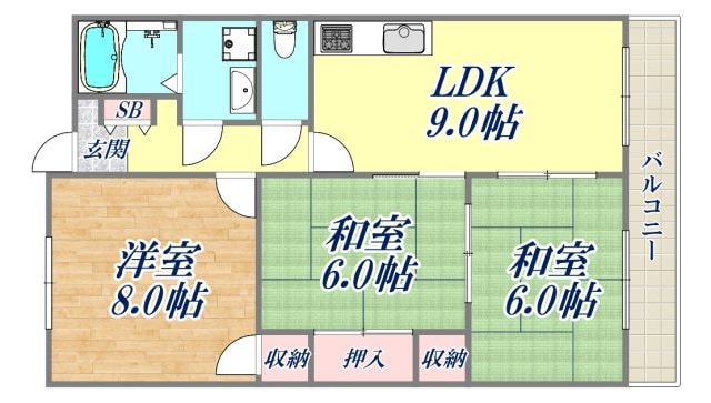 ツインパレス武庫の物件間取画像