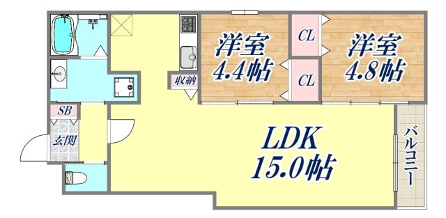 ディークラート園田の物件間取画像