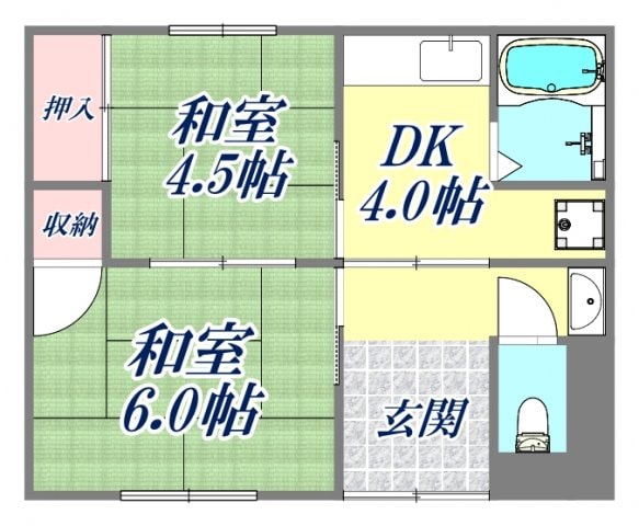 上ノ島町2丁目テラスハウスの物件間取画像