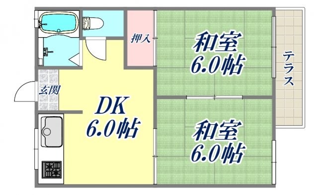 橋内ハイツの物件間取画像