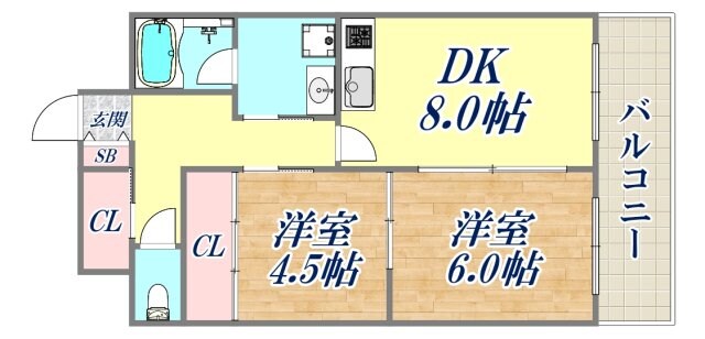 リアライズ立花の物件間取画像