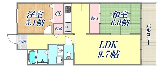 ラフィーネ武庫之荘の物件間取画像