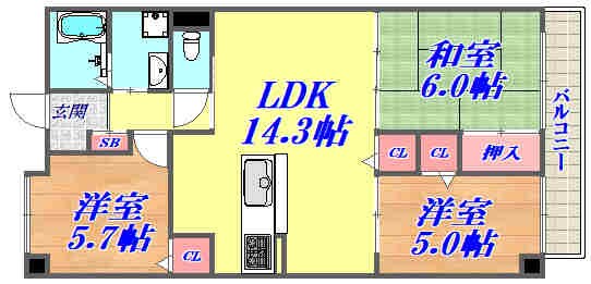 グリーンエクセル稲野の物件間取画像