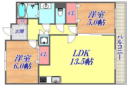 ラムール武庫之荘参番館の物件間取画像