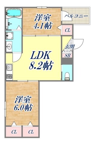 ブラン立花の物件間取画像