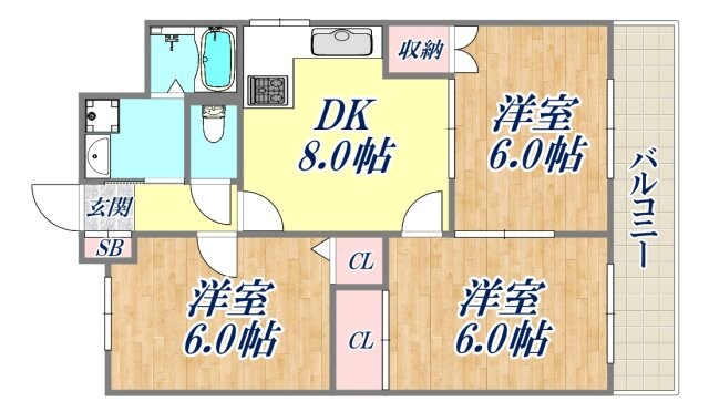 カームライフ中野の物件間取画像