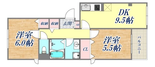 サンルーチェ南鈴原の物件間取画像