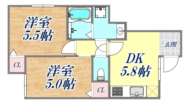 杭瀬南新町2丁目アパートの物件間取画像