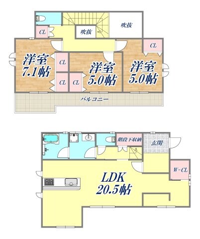 上坂部１丁目戸建の物件間取画像