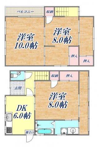 富松町1丁目上田貸家の物件間取画像