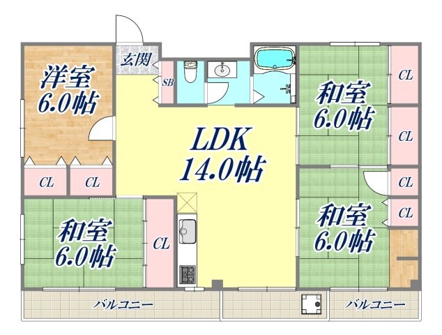 ラポールハルナの物件間取画像