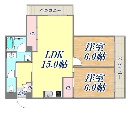 ポート武庫之荘の物件間取画像