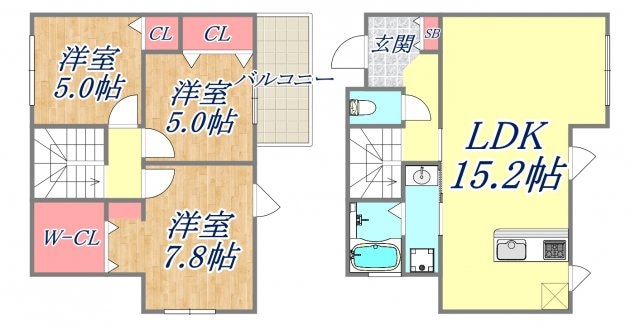 東園田町テラスハウスの物件間取画像