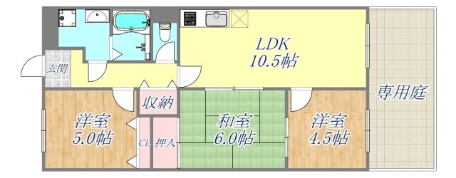 芦屋三木マンションの物件間取画像