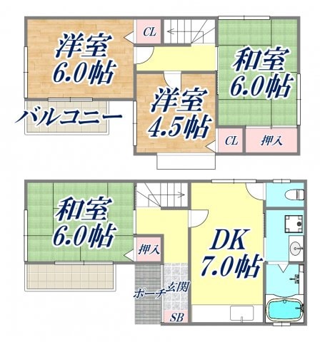 大島町貸家の物件間取画像