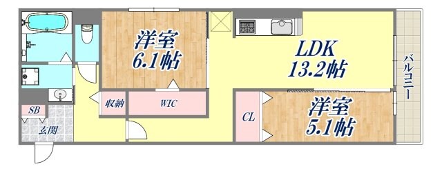 メリヤス鳴尾の物件間取画像