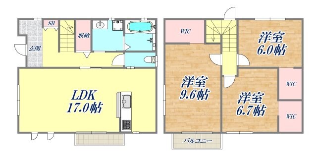 芦屋川三条町戸建の物件間取画像