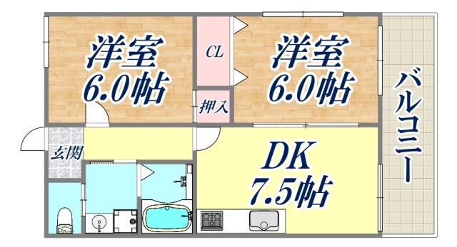 ハミング門戸の物件間取画像