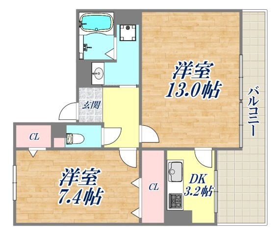 白鷹苦楽園マンションの物件間取画像