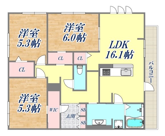 ルクリア B棟の物件間取画像