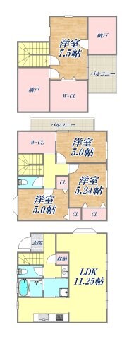 西宮市松籟荘テラスハウスの物件間取画像