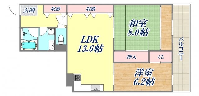 夙川リンデンハイムの物件間取画像