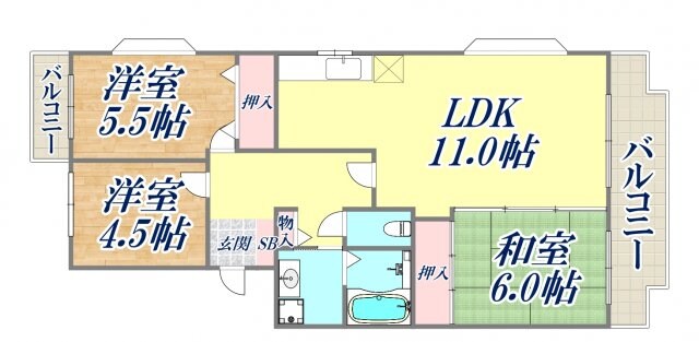 コンフォール広田の物件間取画像