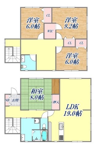 上甲東園貸家　A棟の物件間取画像