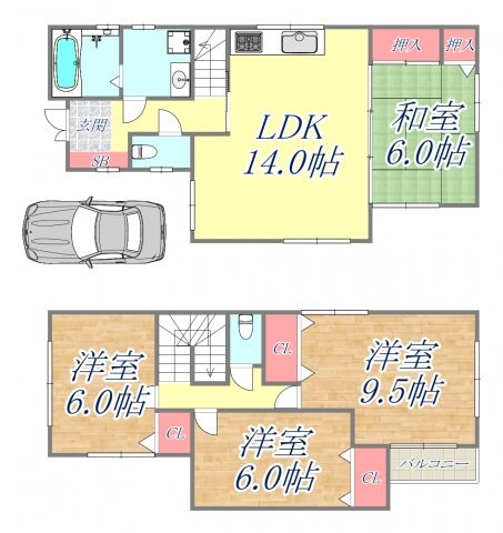 青木町貸家の物件間取画像