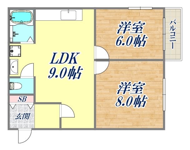 甲陽マンションの物件間取画像