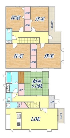 寿楽荘戸建貸家の物件間取画像