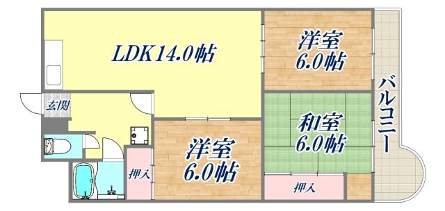 東朋第一マンションの物件間取画像