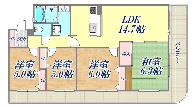 ロイヤル西宮北口の物件間取画像