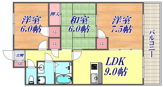 シャルマンコーポ荒牧の物件間取画像
