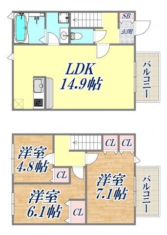 グランヒル夙川菊谷町の物件間取画像