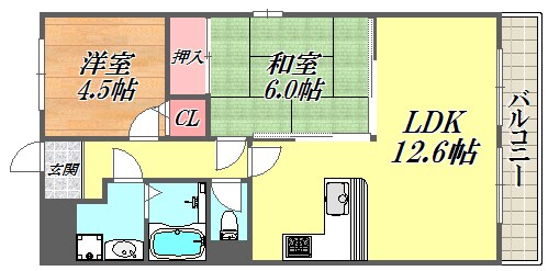 キャトル・セゾンの物件間取画像