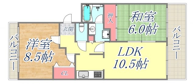 エバーグレイス西宮1の物件間取画像