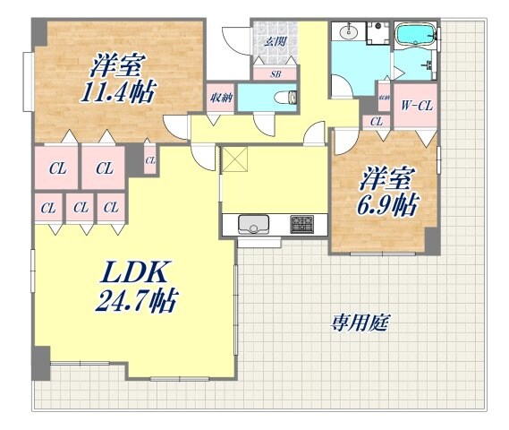 パークハイム御影中町の物件間取画像