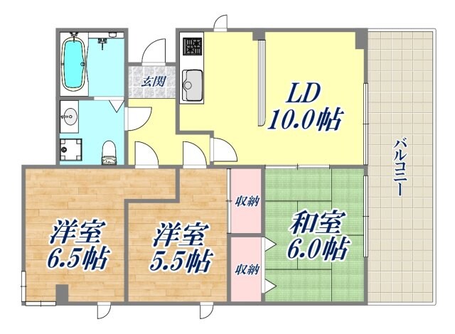 北広田ヒルサイドテラス 南棟の物件間取画像