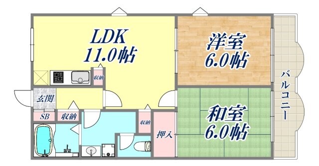 フォルチューナ芦屋の物件間取画像